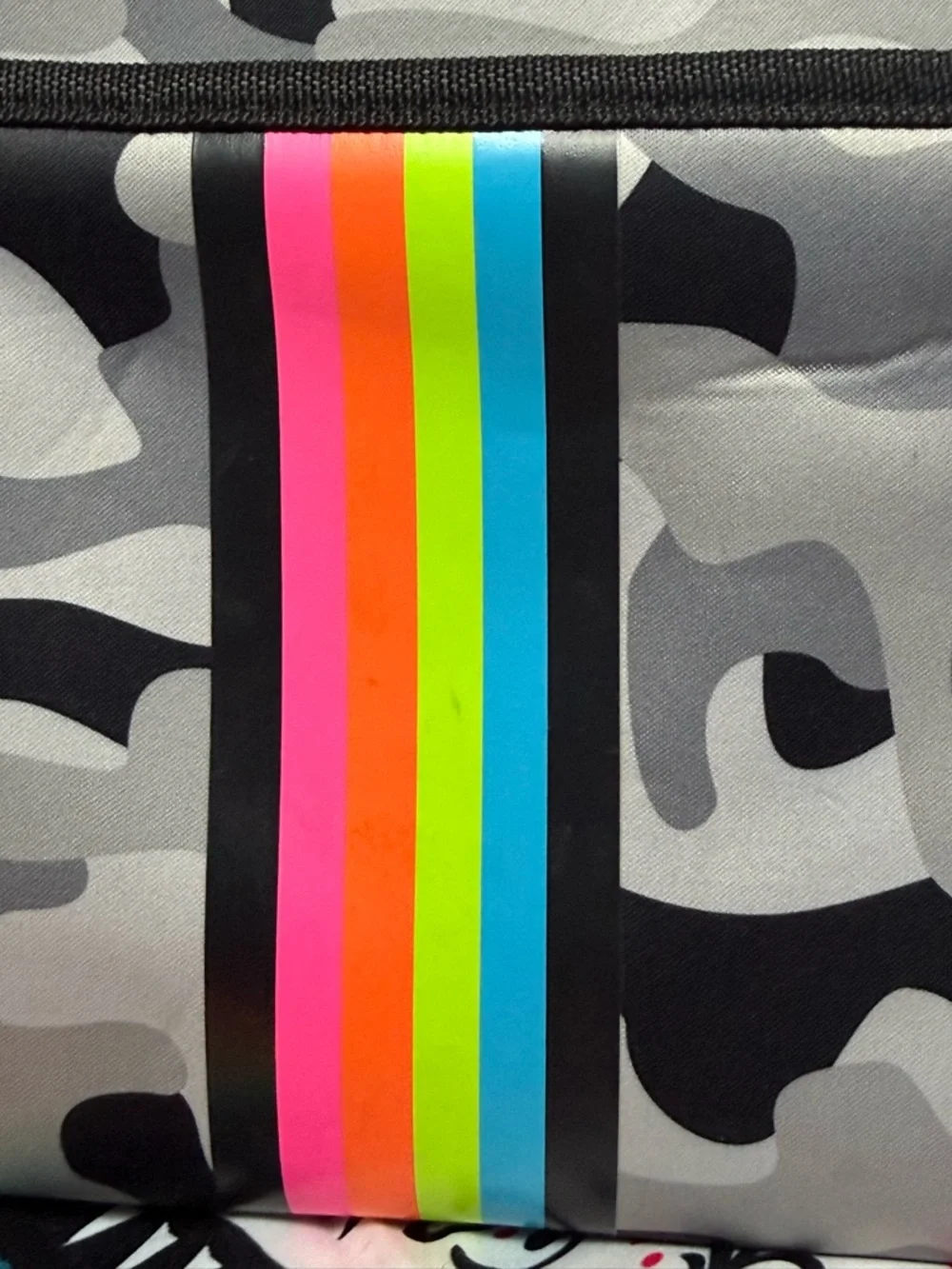 HAUTE SHORE Grey Camo Crossbody with Rainbow Strap - Picture 6 of 10